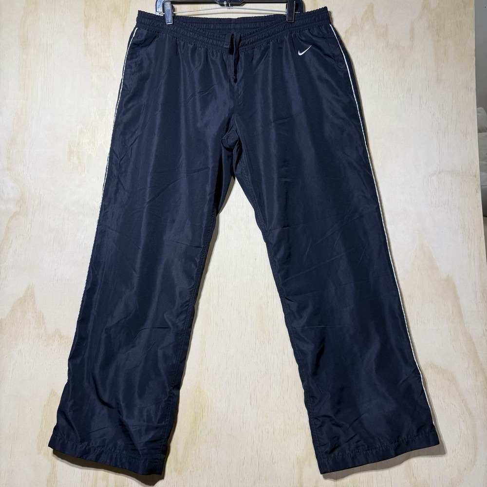 Nike Athletic Dept‎ Track Pants Men's XL Black Windbreaker Joggers Lined Swoosh